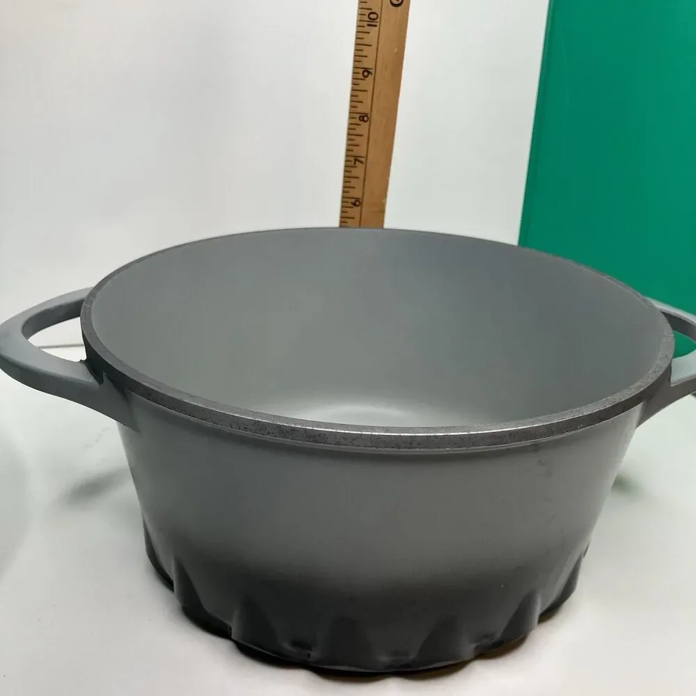 Temp-tations 5.9 Qt Round Aluminum NonStick Casserole Gray Pot With Glass Lid